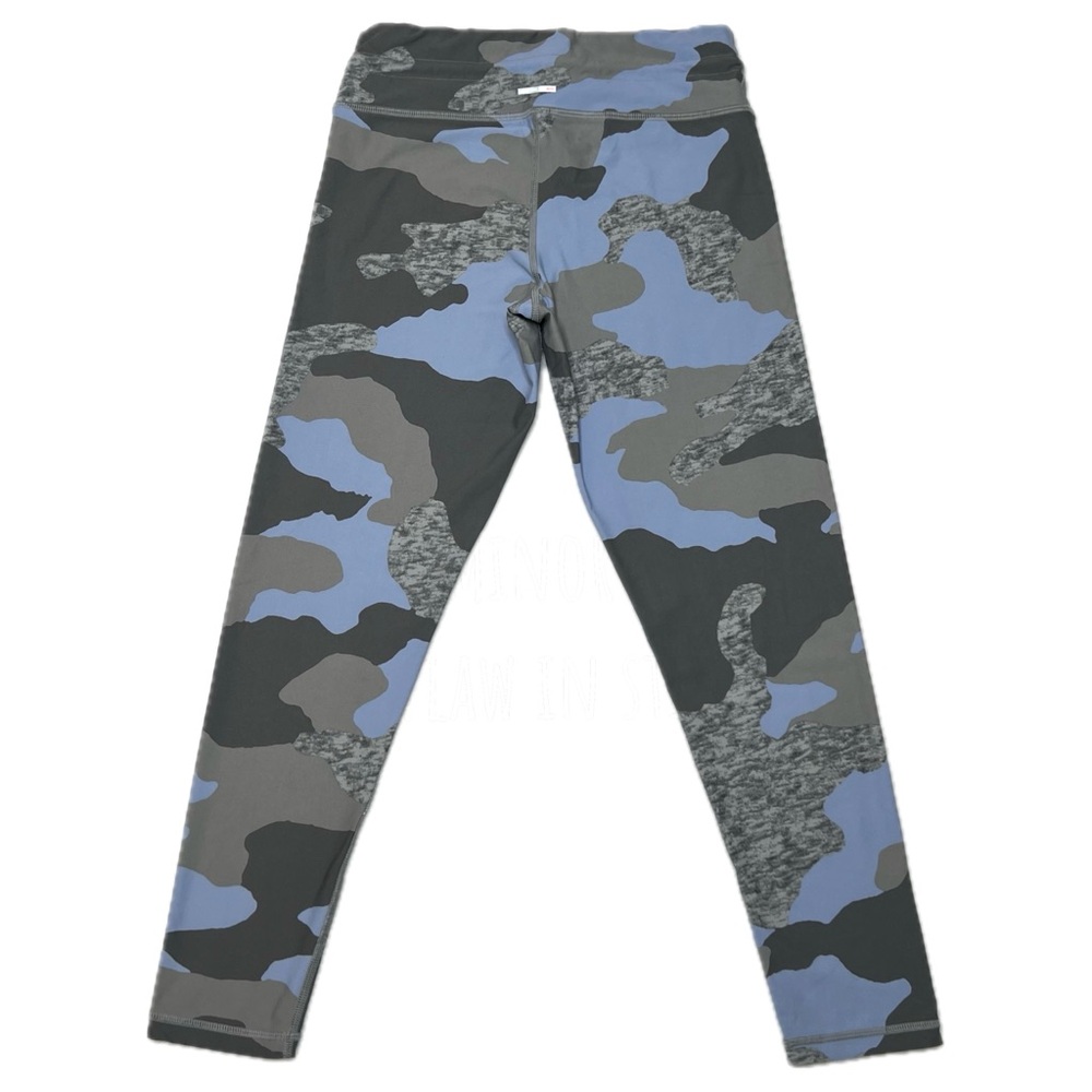 aerie Camo Leggings Drawstring Chill Play Move Gym Workout Gray Blue Medium M - Picture 5 of 15